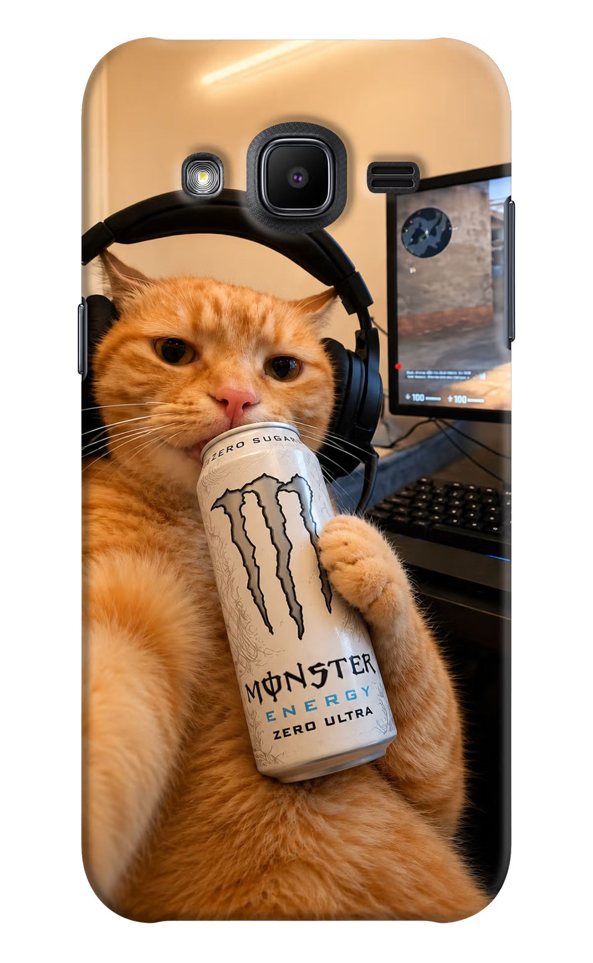 Gamer Cat Energy Samsung J2 2017 Back Cover