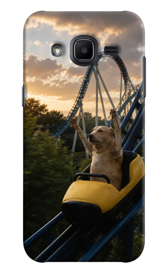 Rollercoaster Dog Samsung J2 2017 Hard Case Back Cover by Casekaro
