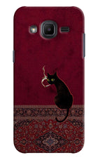Midnight Cat Samsung J2 2017 Hard Case Back Cover by Casekaro