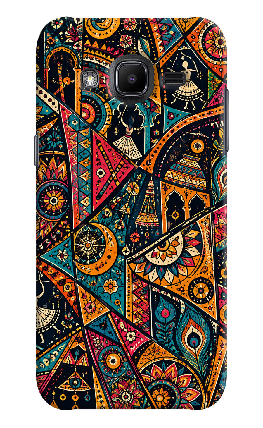 Folk Print Samsung J2 2017 Back Cover, Hard case