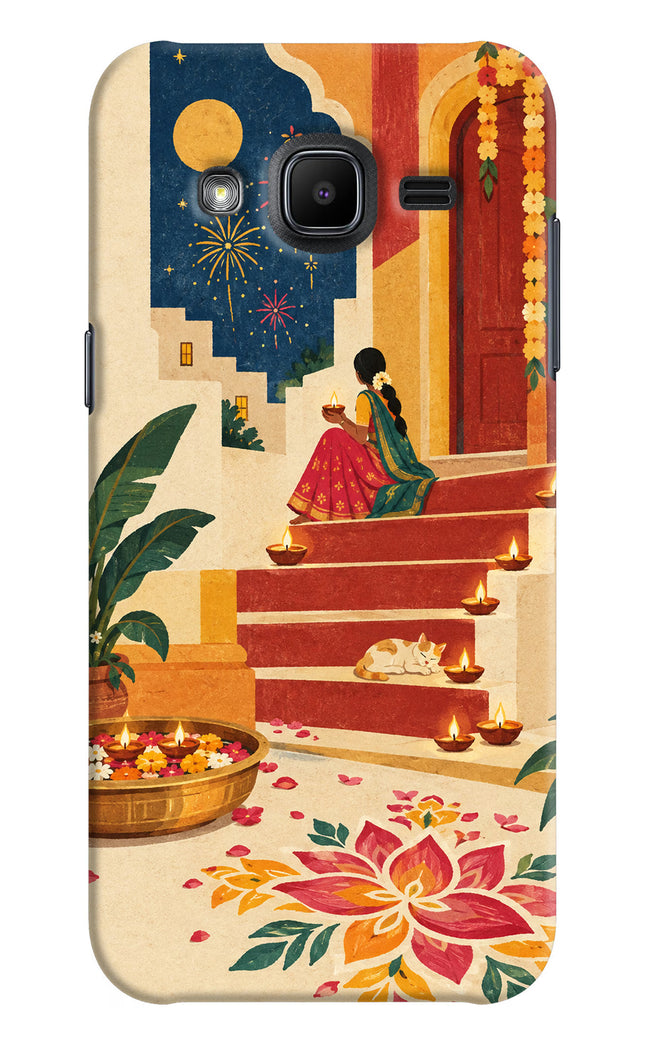 Diwali Rangoli Samsung J2 2017 Hard Case Back Cover by Casekaro