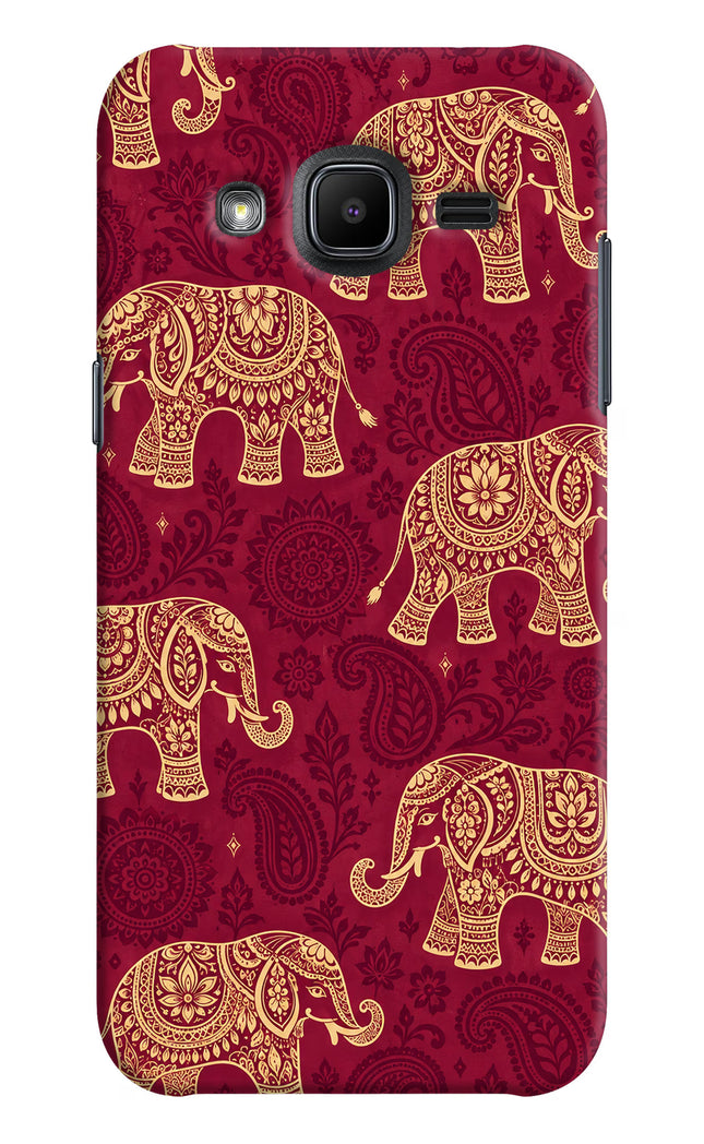 Maroon Elephant Samsung J2 2017 Hard Case Back Cover by Casekaro