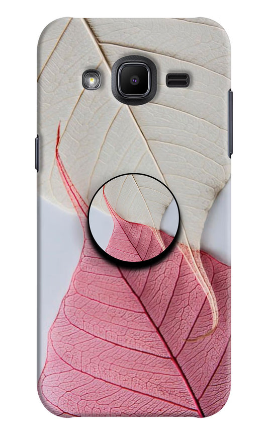 White Pink Leaf Samsung J2 2017 Pop Case by Casekaro