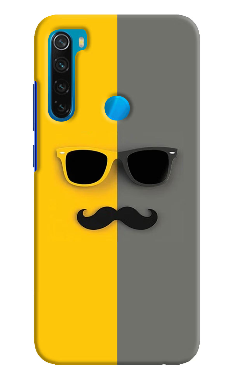 Sunglasses with Mustache Redmi Note 8 Back Cover, Hard case