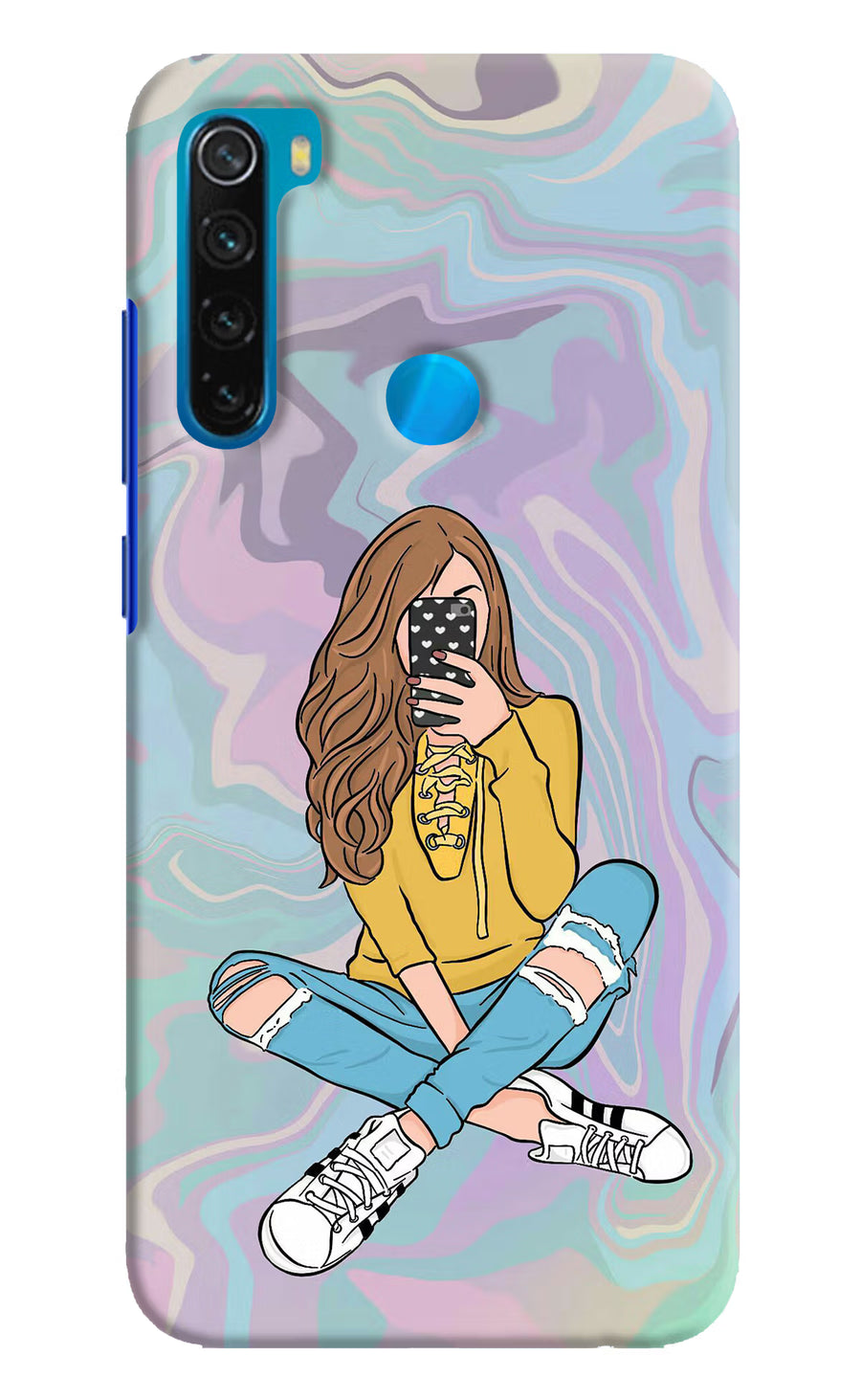 Selfie Girl Redmi Note 8 Back Cover, Hard case
