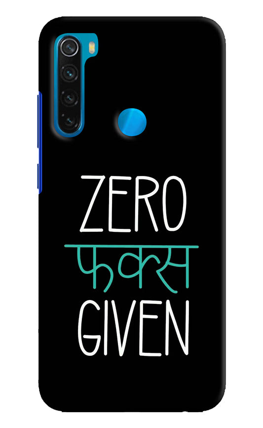 Zero Fucks Given Redmi Note 8 Hard Case Back Cover by Casekaro