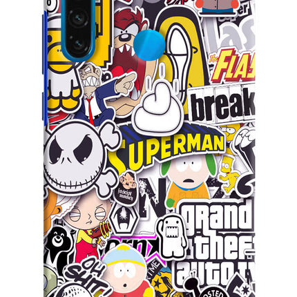 Sticker Bomb Redmi Note 8 Hard Case Back Cover by Casekaro