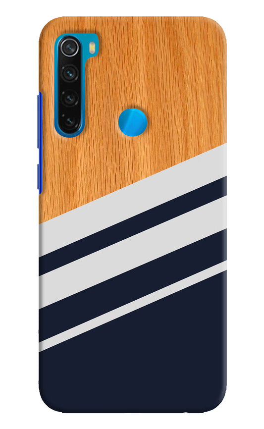 Blue and white wooden Redmi Note 8 Hard Case Back Cover by Casekaro