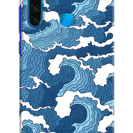 Blue Waves Redmi Note 8 Hard Case Back Cover by Casekaro