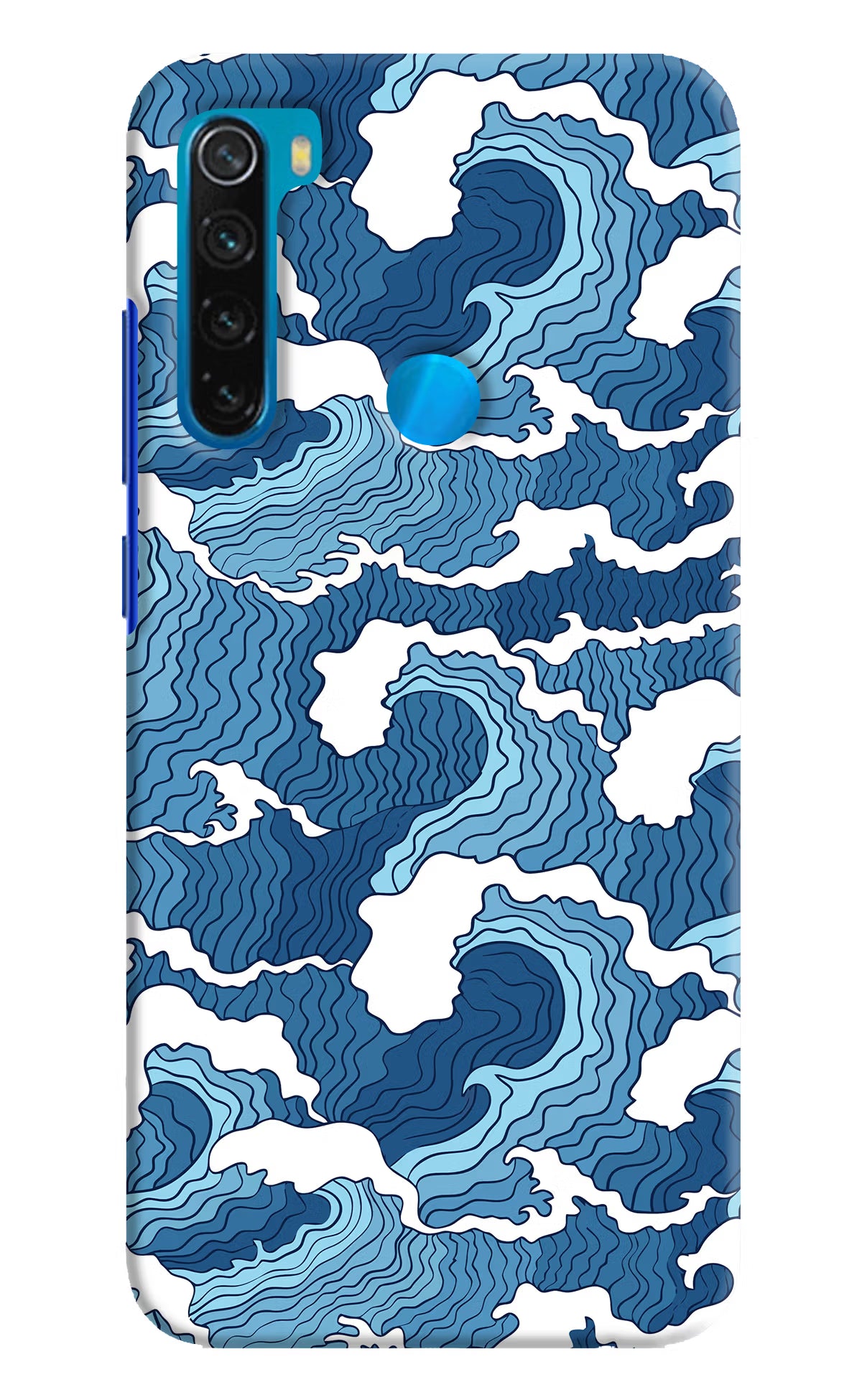 Blue Waves Redmi Note 8 Hard Case Back Cover by Casekaro