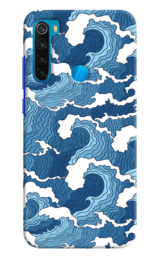 Blue Waves Redmi Note 8 Hard Case Back Cover by Casekaro