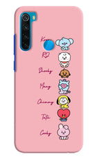 BTS names Redmi Note 8 Hard Case Back Cover by Casekaro