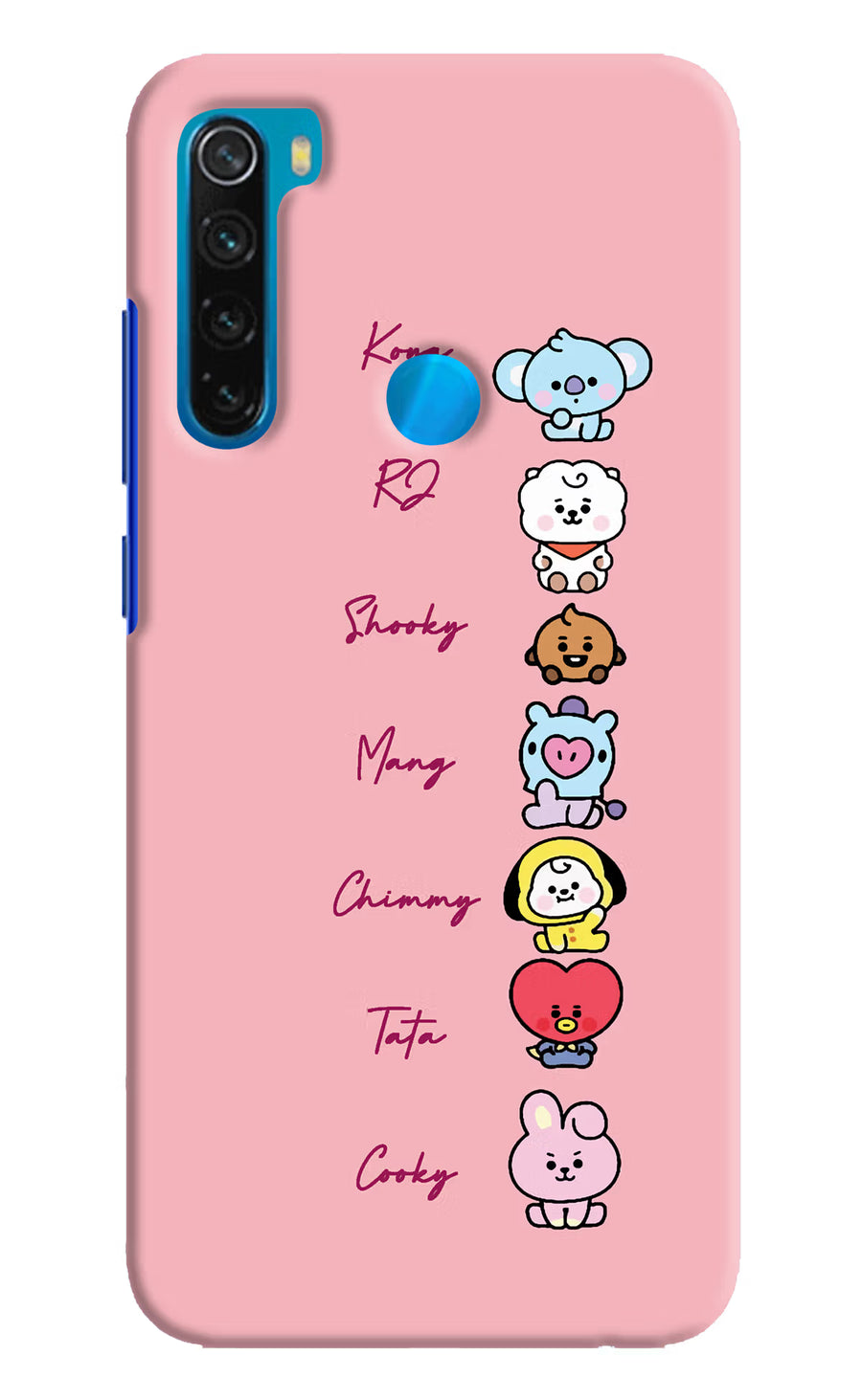 BTS names Redmi Note 8 Back Cover, Hard case
