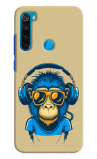Monkey Headphone Redmi Note 8 Hard Case Back Cover by Casekaro