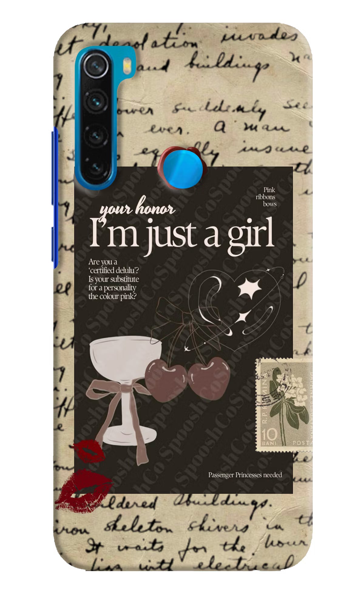 I am just a girl Redmi Note 8 Hard Case Back Cover by Casekaro