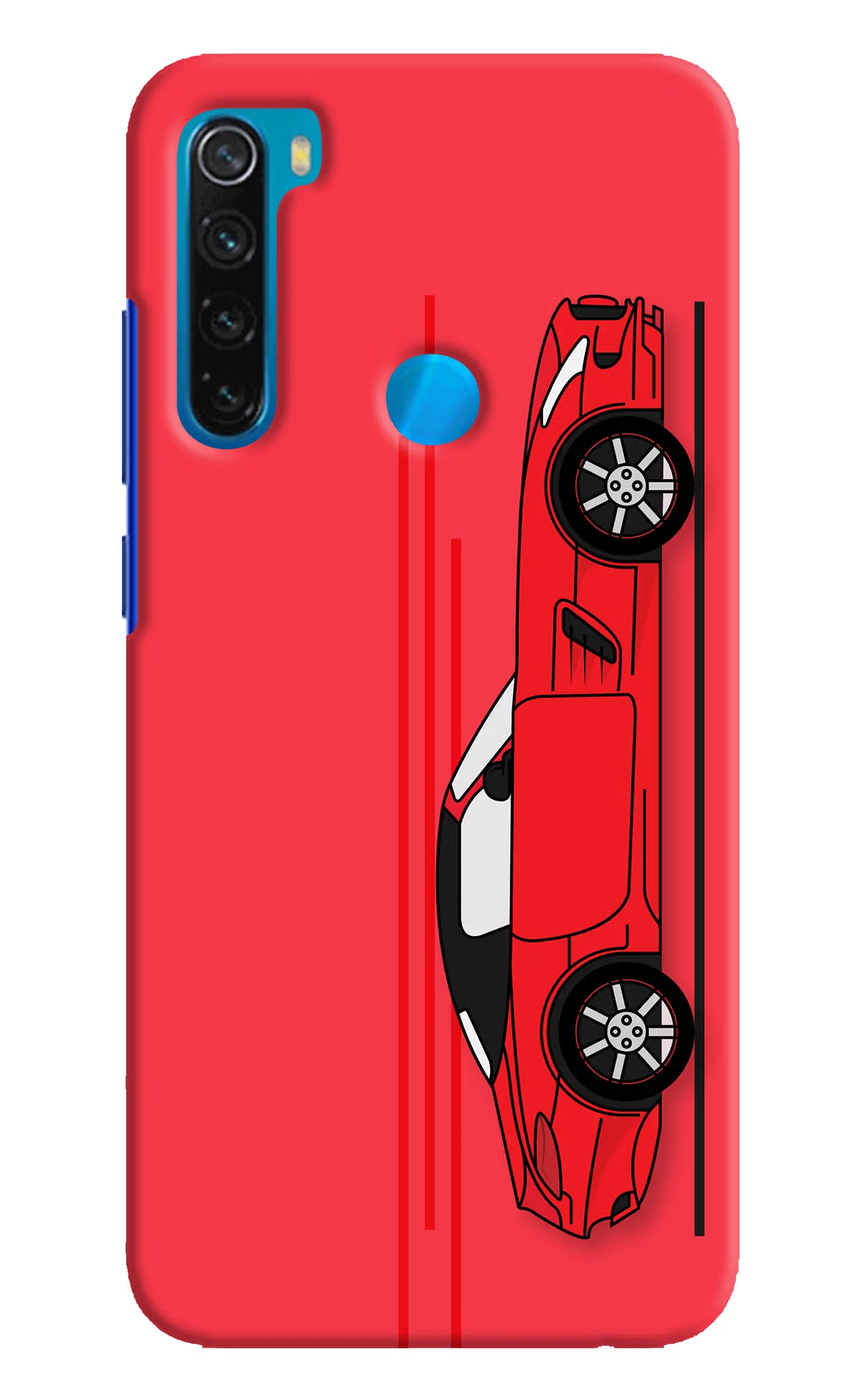 Red Velocity Redmi Note 8 Hard Case Back Cover by Casekaro