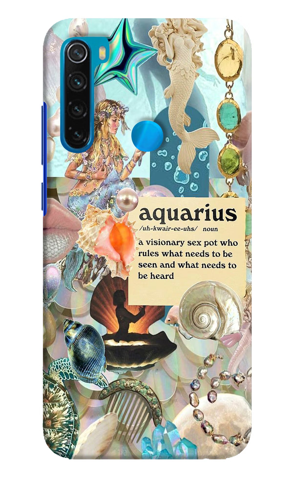 Aquarius Zodiac Redmi Note 8 Hard Case Back Cover by Casekaro