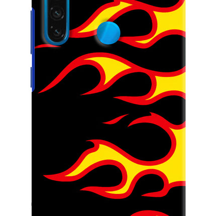 Side Sweep Flames Redmi Note 8 Hard Case Back Cover by Casekaro