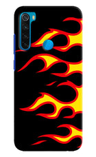 Side Sweep Flames Redmi Note 8 Hard Case Back Cover by Casekaro