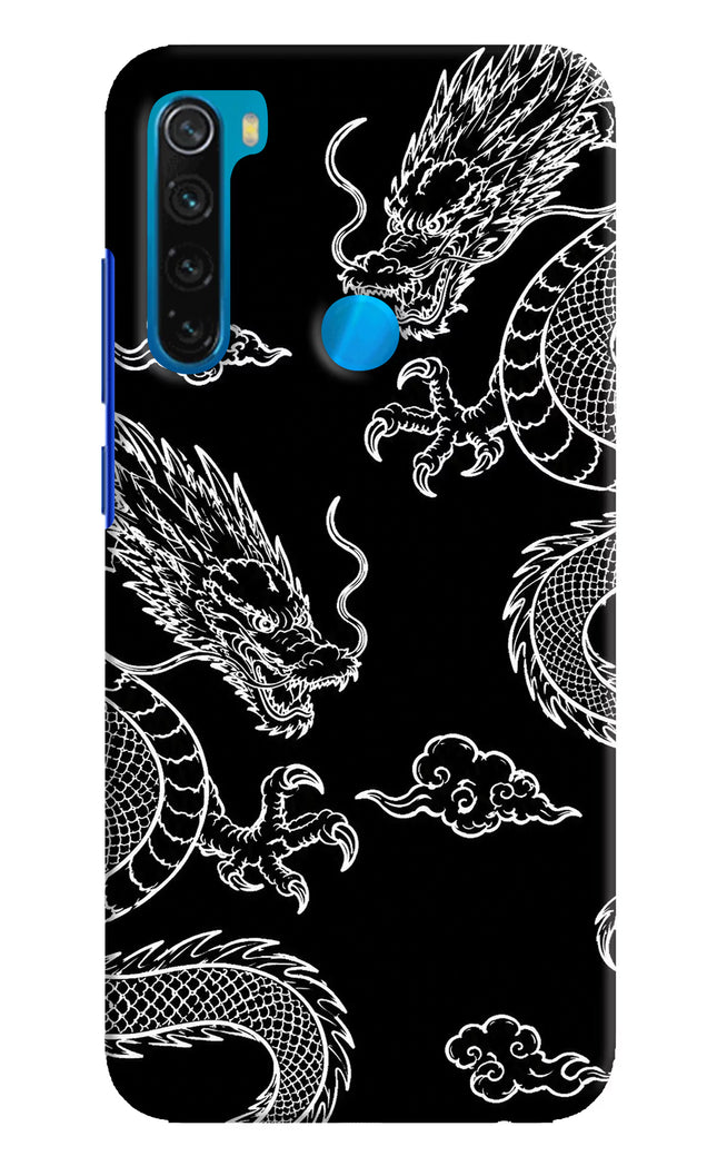 Twin Dragons Redmi Note 8 Hard Case Back Cover by Casekaro
