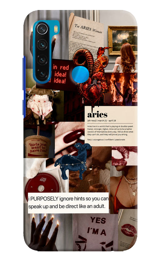 Zodiac Aries Redmi Note 8 Hard Case Back Cover by Casekaro