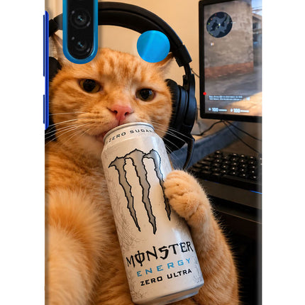 Gamer Cat Energy Redmi Note 8 Hard Case Back Cover by Casekaro
