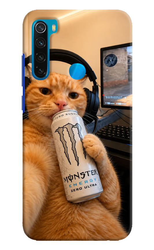 Gamer Cat Energy Redmi Note 8 Hard Case Back Cover by Casekaro