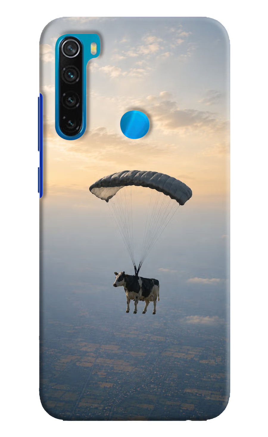 Skydiving Cow Redmi Note 8 Back Cover, Hard case