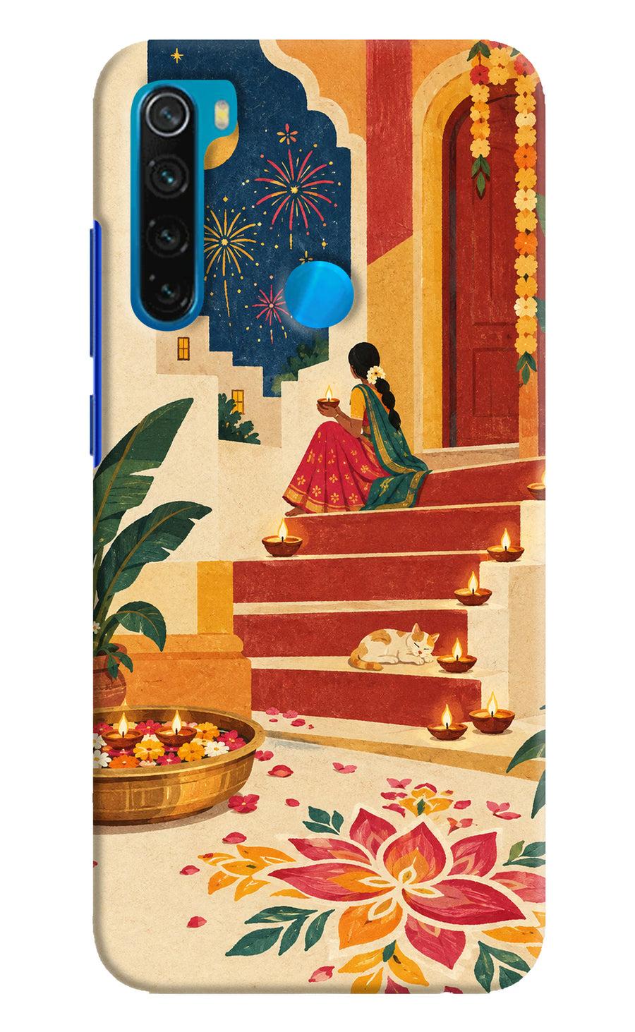 Diwali Rangoli Redmi Note 8 Back Cover, Hard case