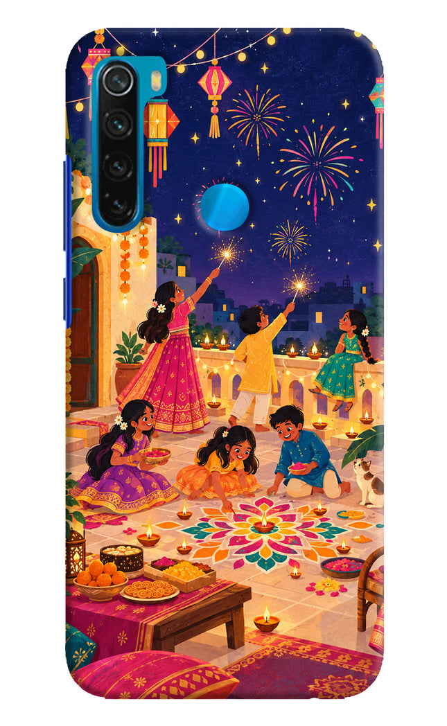 Diwali Night Redmi Note 8 Hard Case Back Cover by Casekaro
