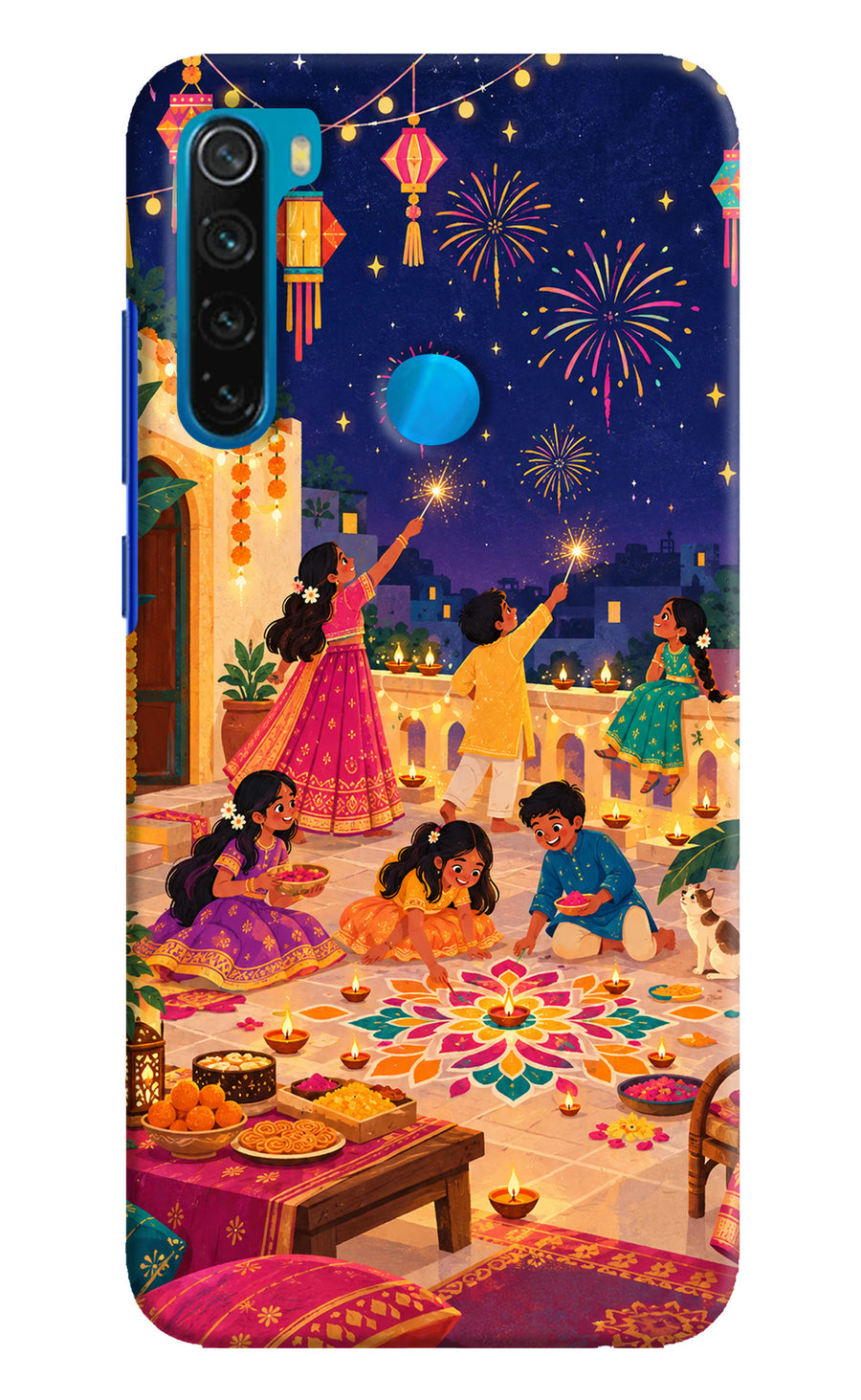 Diwali Night Redmi Note 8 Back Cover, Hard case