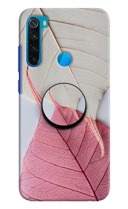 White Pink Leaf Redmi Note 8 Pop Case by Casekaro