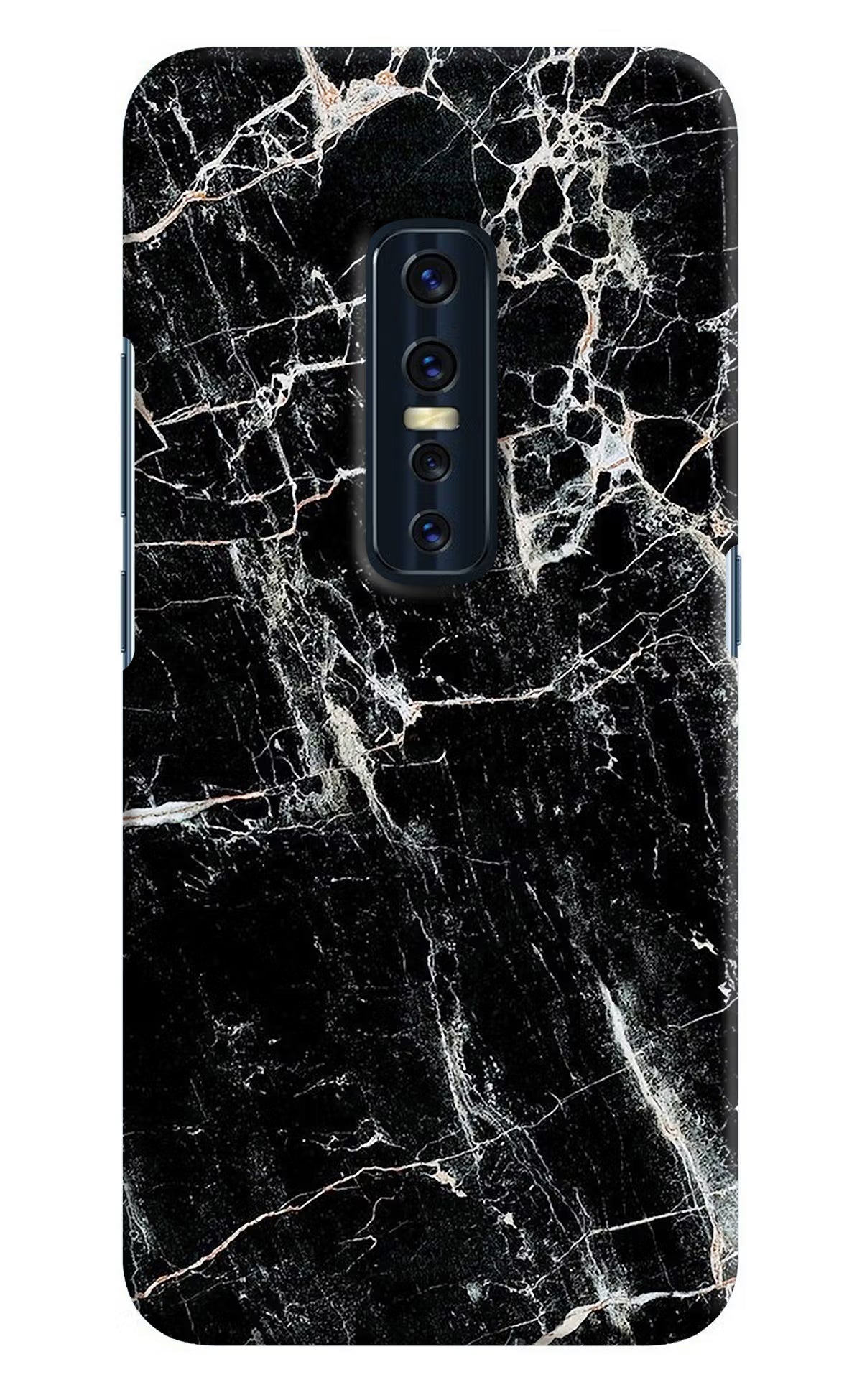 Black Marble Texture Vivo V17 Pro Hard Case Back Cover by Casekaro