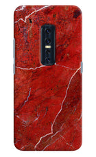 Red Marble Design Vivo V17 Pro Hard Case Back Cover by Casekaro