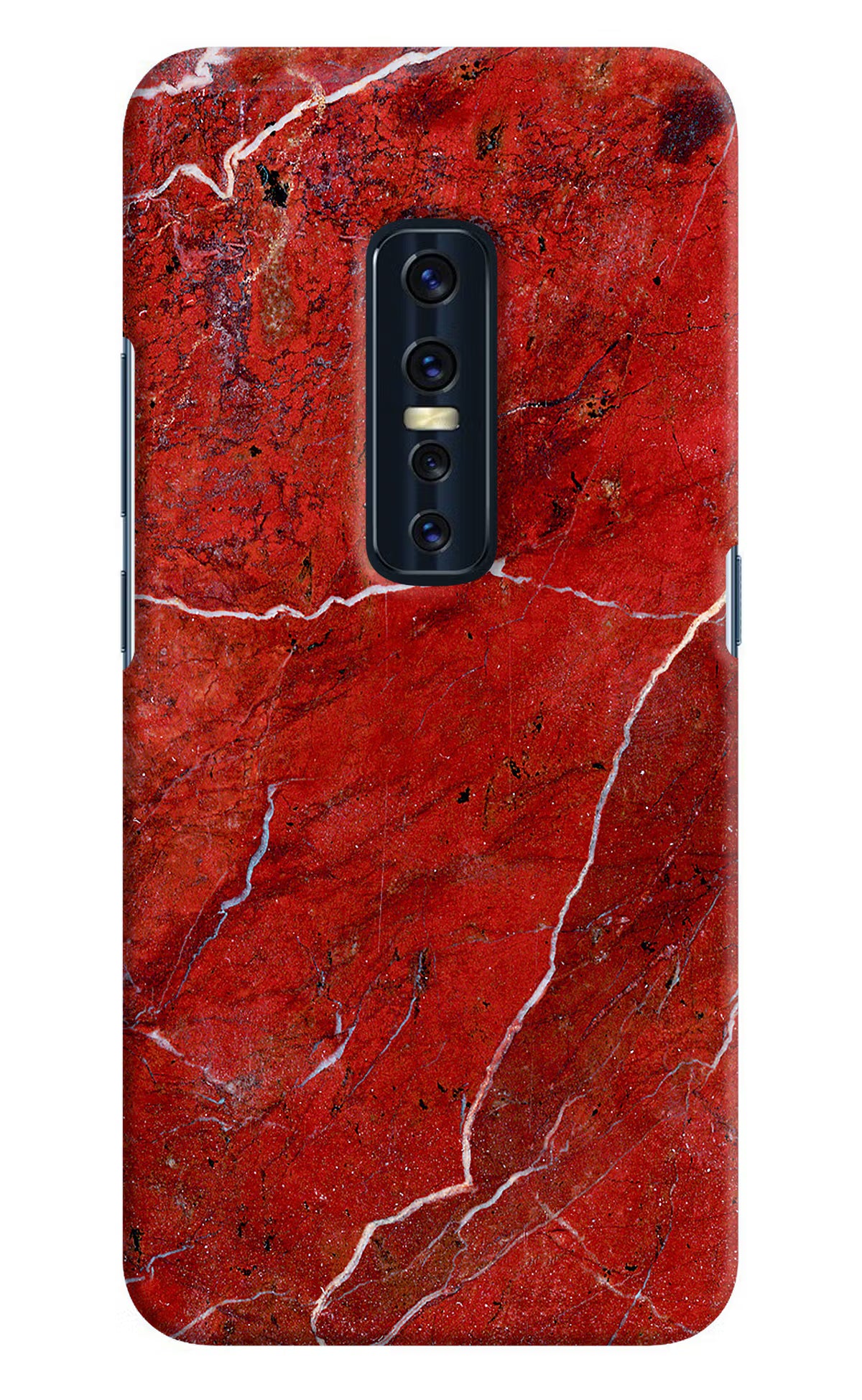 Red Marble Design Vivo V17 Pro Hard Case Back Cover by Casekaro