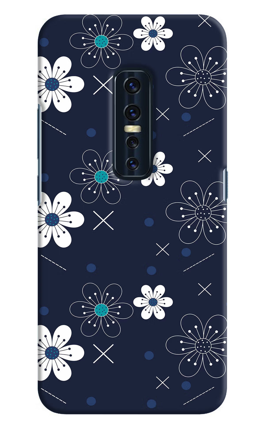 Flowers Vivo V17 Pro Back Cover, Hard case