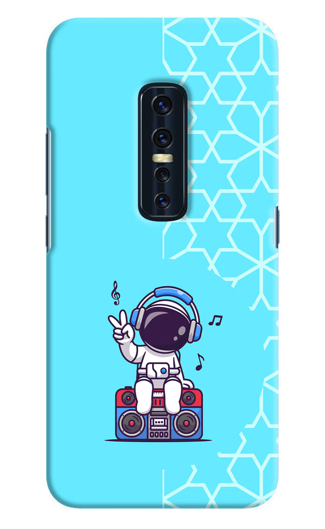 Cute Astronaut Chilling Vivo V17 Pro Hard Case Back Cover by Casekaro