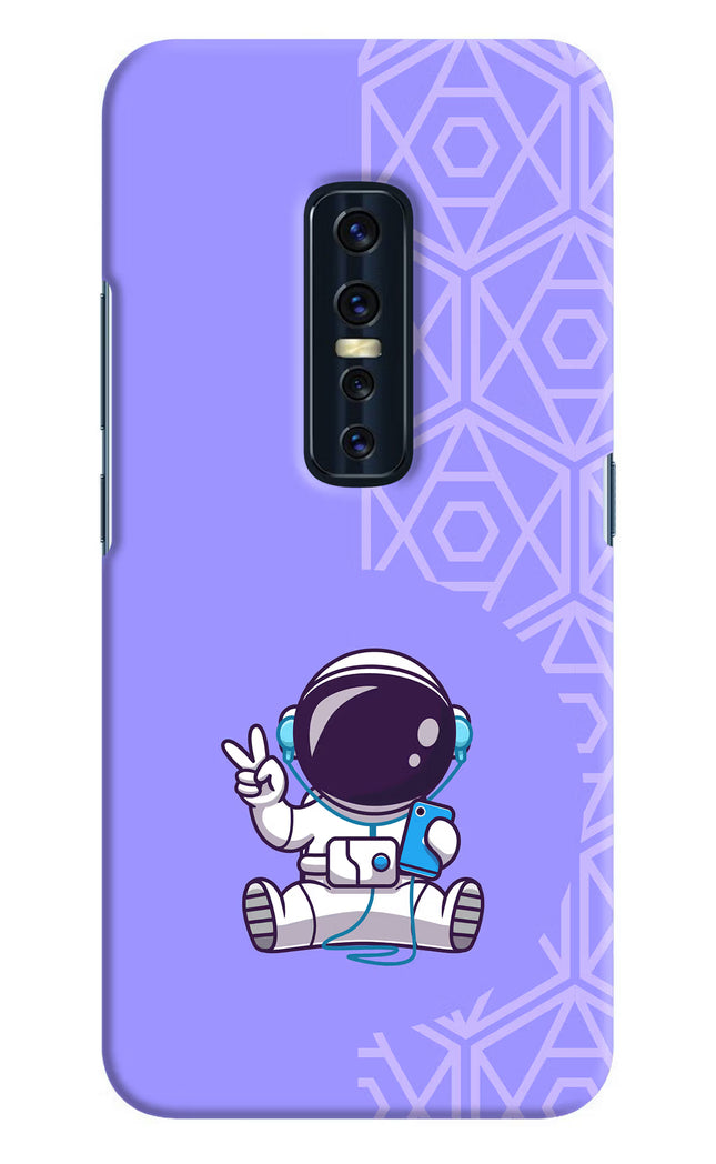Cute Astronaut Chilling Vivo V17 Pro Hard Case Back Cover by Casekaro