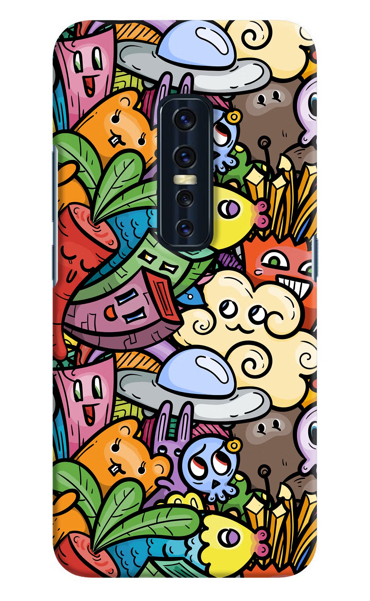 Veggie Doodle Vivo V17 Pro Hard Case Back Cover by Casekaro