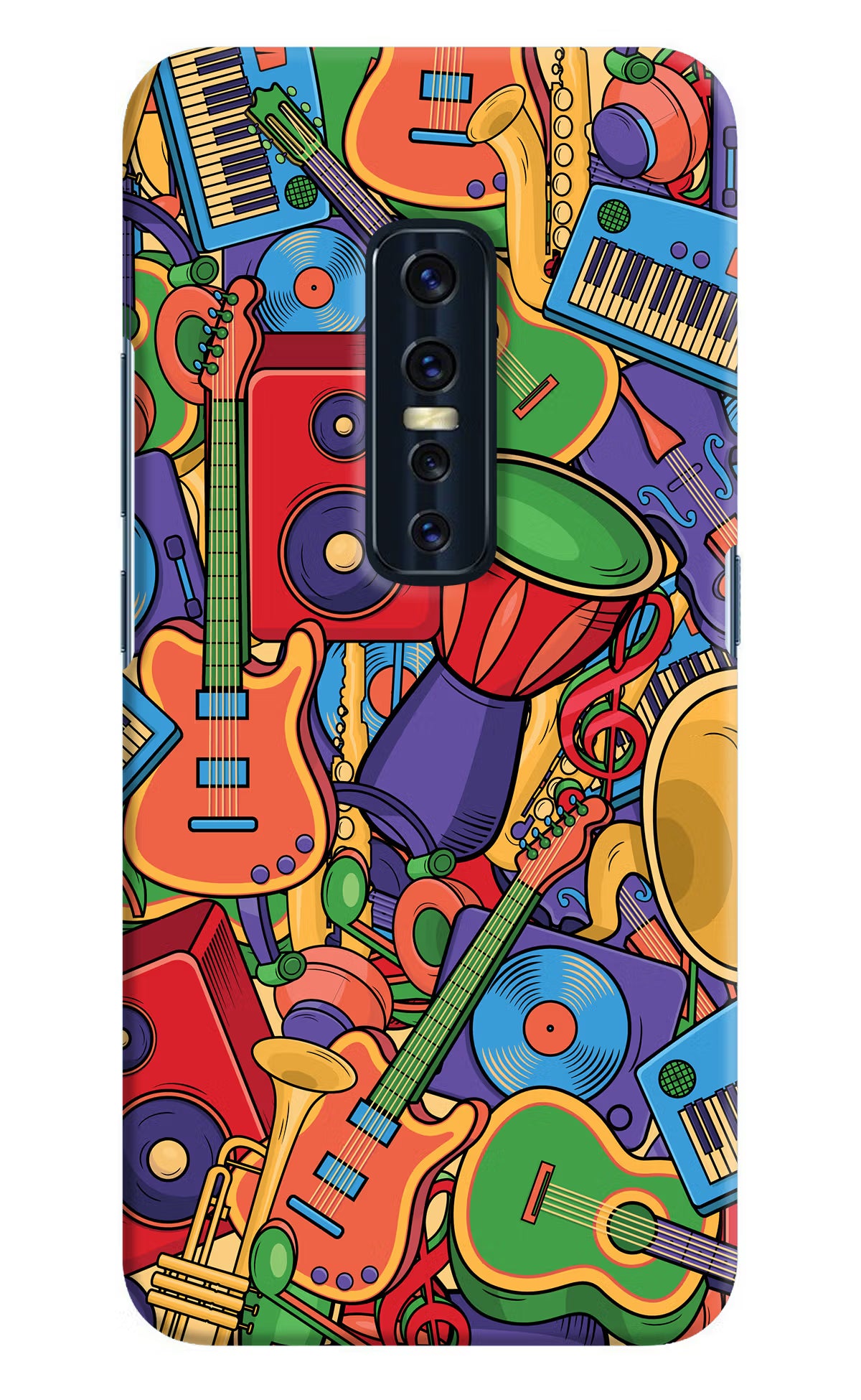 Music Instrument Doodle Vivo V17 Pro Hard Case Back Cover by Casekaro