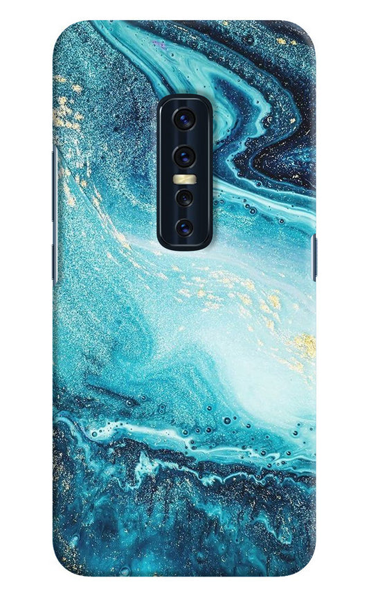 Blue Glitter Marble Vivo V17 Pro Hard Case Back Cover by Casekaro