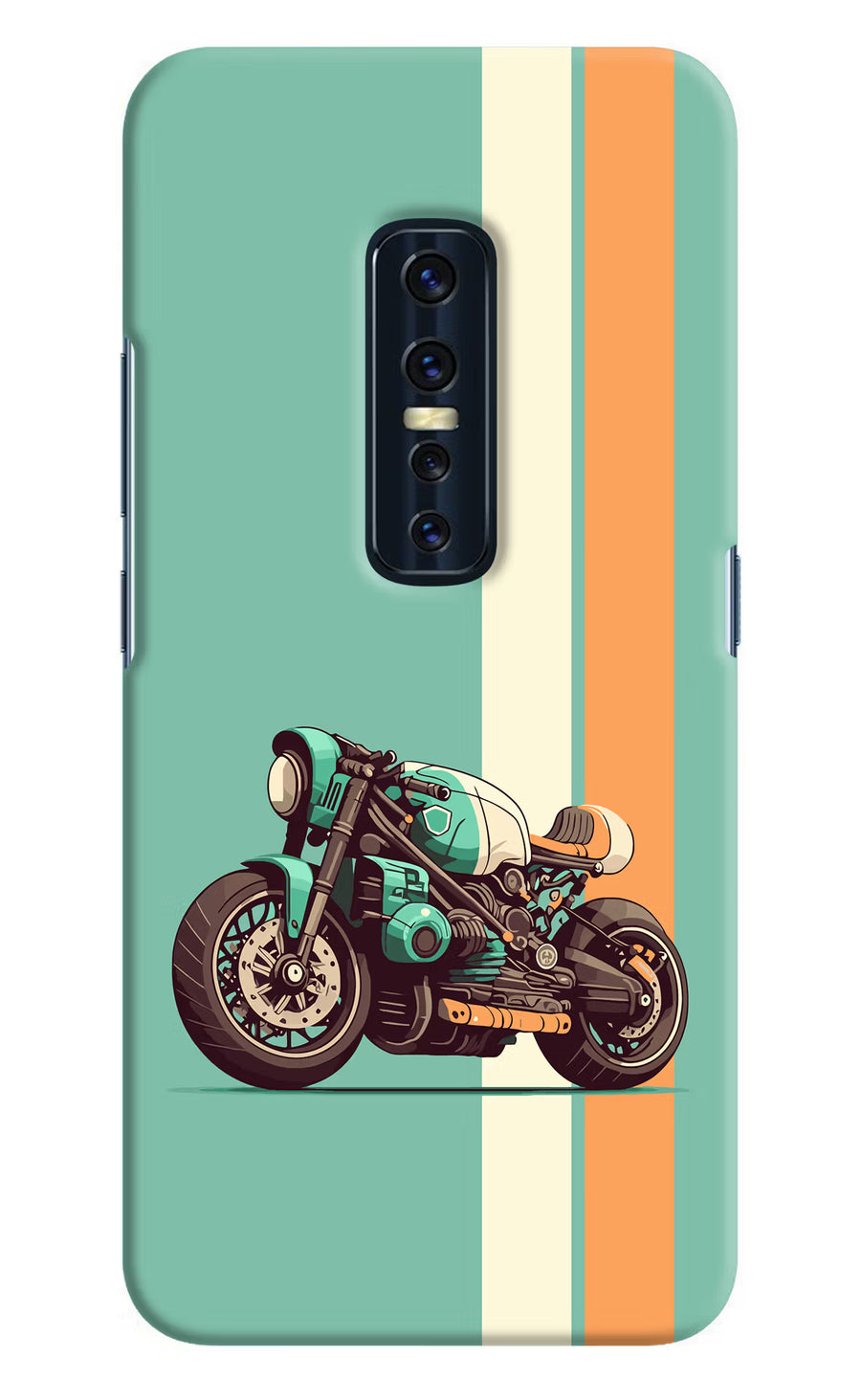 Striped Moto Drift Vivo V17 Pro Back Cover, Hard case