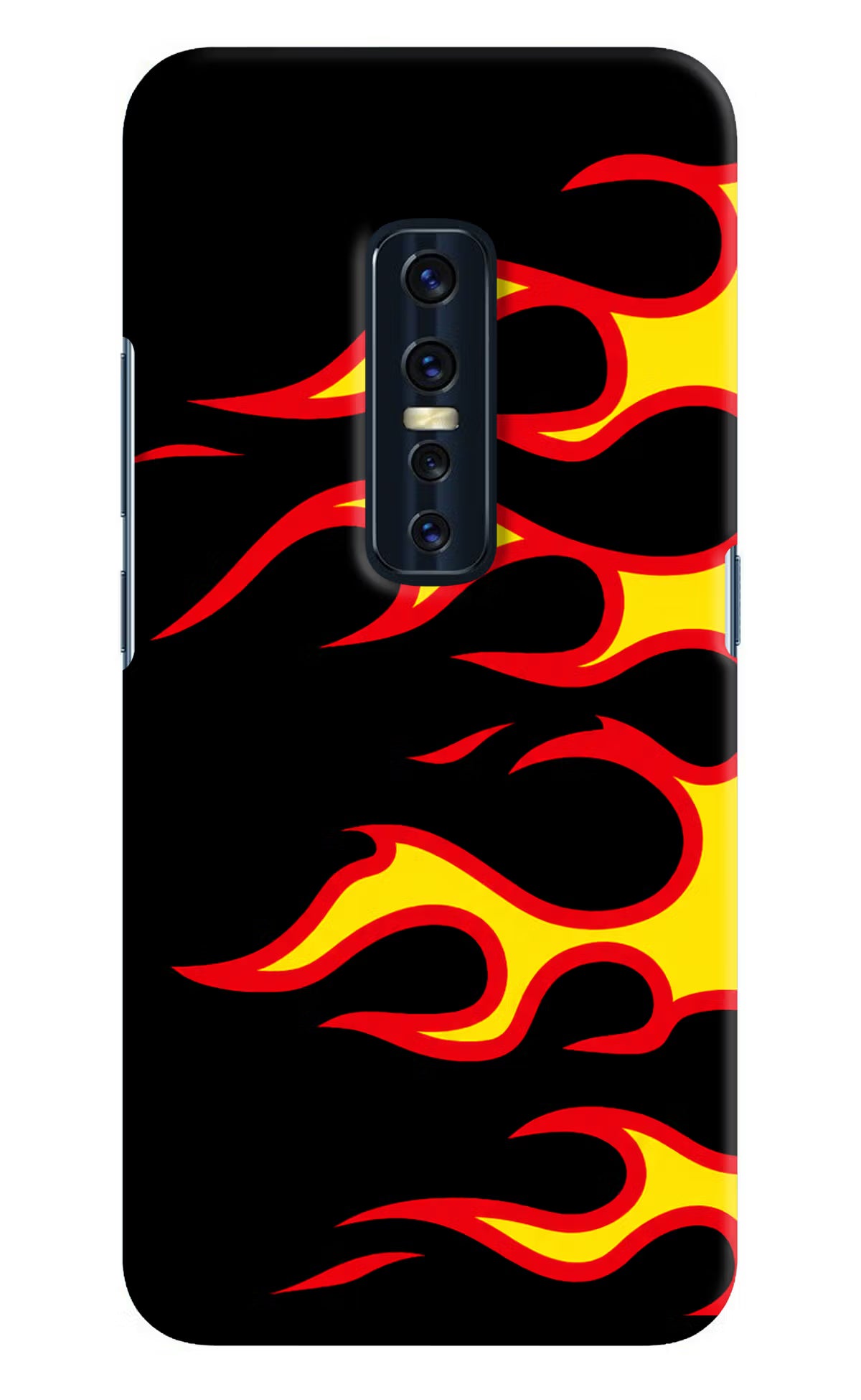 Side Sweep Flames Vivo V17 Pro Hard Case Back Cover by Casekaro