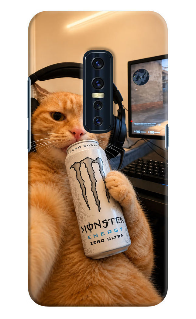 Gamer Cat Energy Vivo V17 Pro Hard Case Back Cover by Casekaro