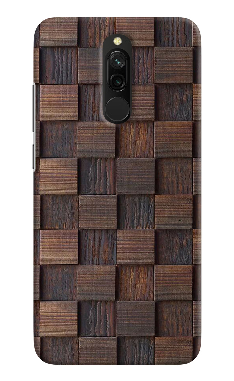 Wooden Cube Design Redmi 8 Back Cover, Hard case