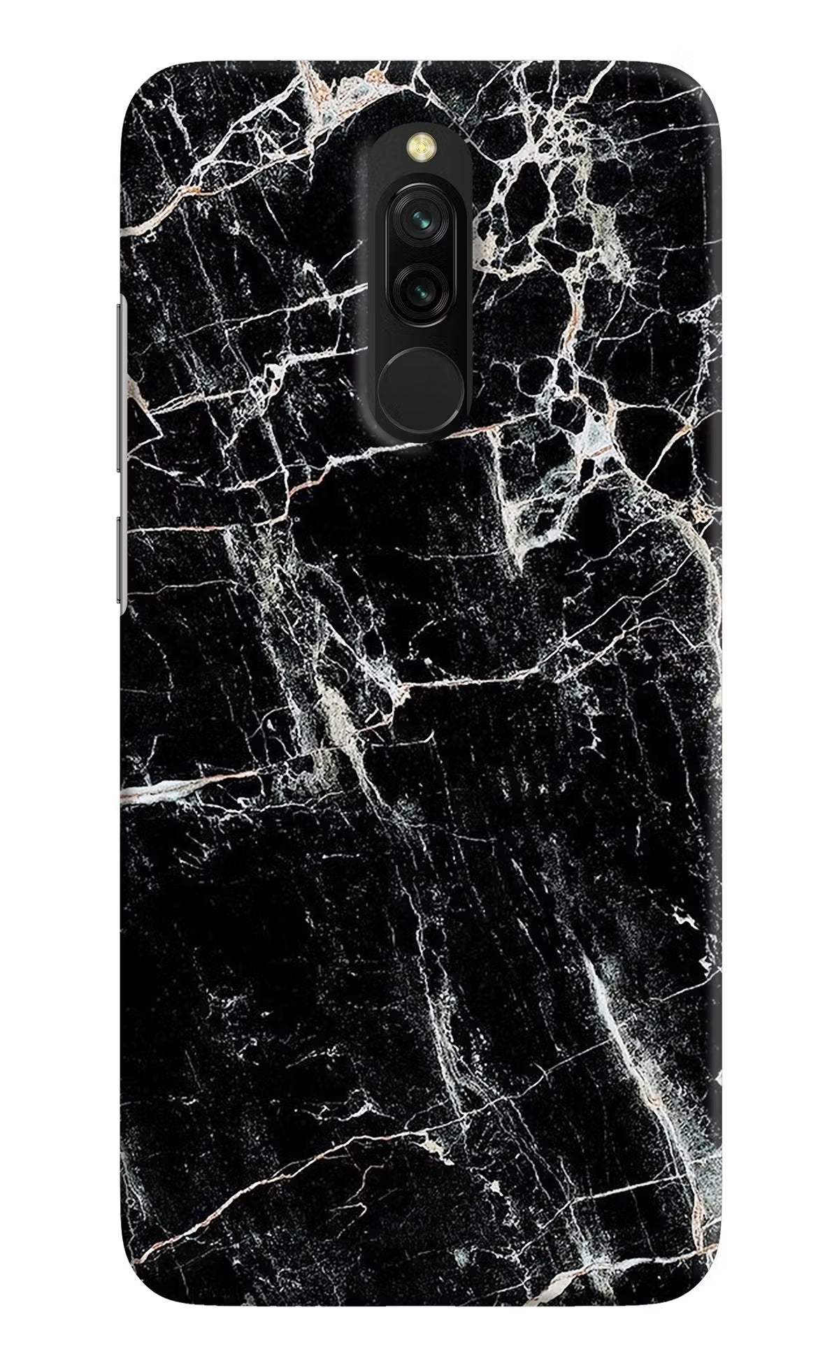 Black Marble Texture Redmi 8 Hard Case Back Cover by Casekaro