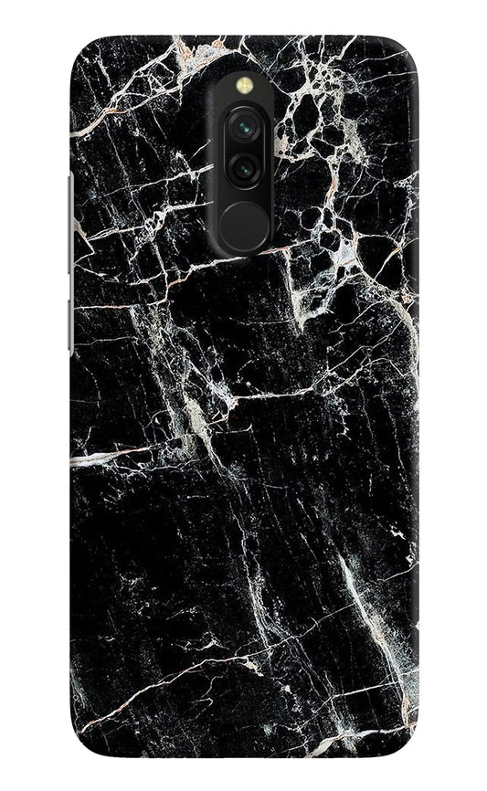 Black Marble Texture Redmi 8 Hard Case Back Cover by Casekaro
