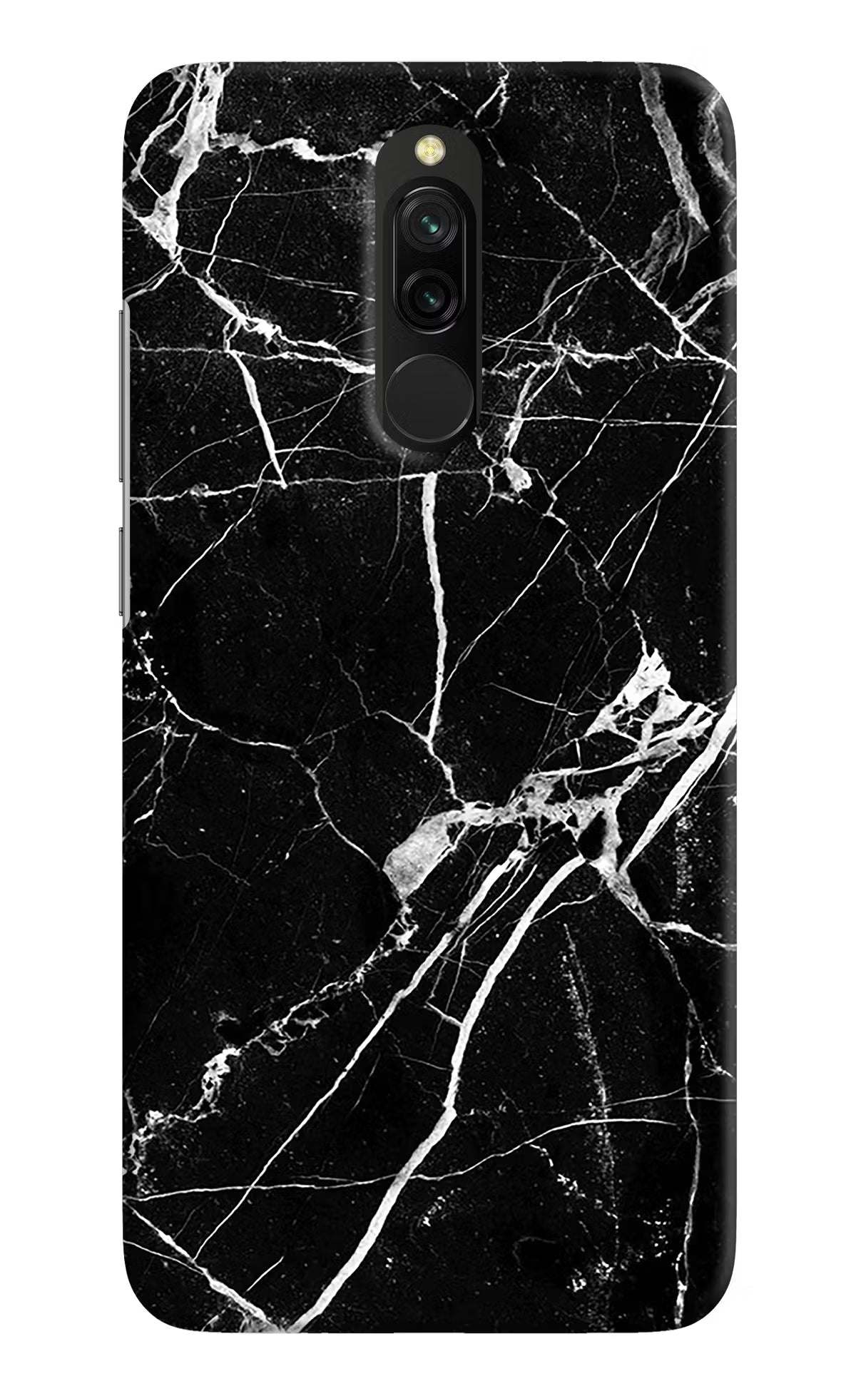 Black Marble Pattern Redmi 8 Hard Case Back Cover by Casekaro