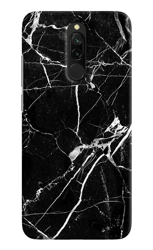 Black Marble Pattern Redmi 8 Hard Case Back Cover by Casekaro