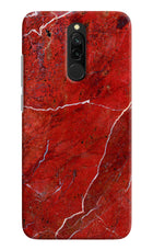 Red Marble Design Redmi 8 Hard Case Back Cover by Casekaro
